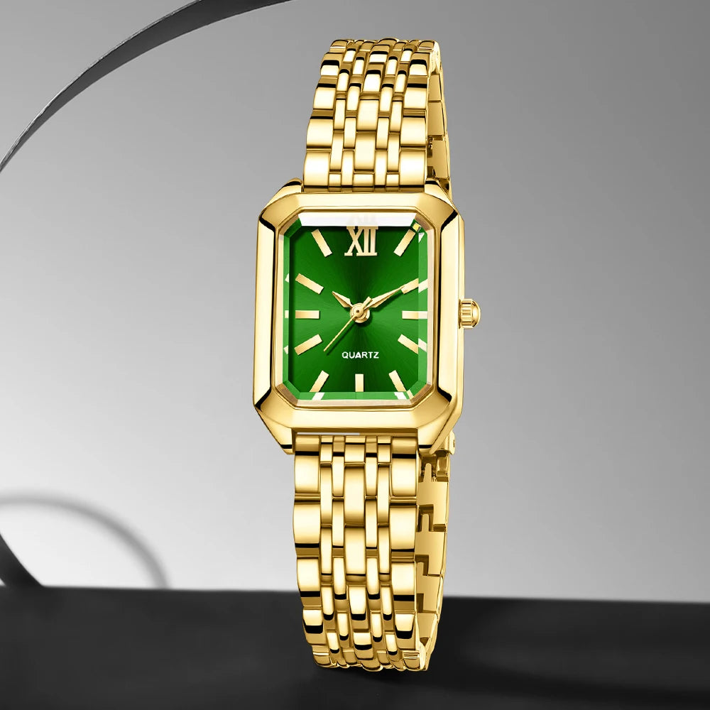 Montre quartz pour femmes, mode luxe tendance et polyvalente, idéale pour matcher les tenues quotidiennes ou en cadeau.