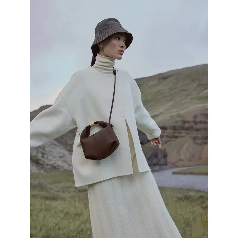 Sac Déjeuner Portable Femme 2025 Texture Haut de Gamme Sac à Main Niche Bandoulière Bento Sac en Bandoulière Traversante Sac Trajet Quotidien Femme.