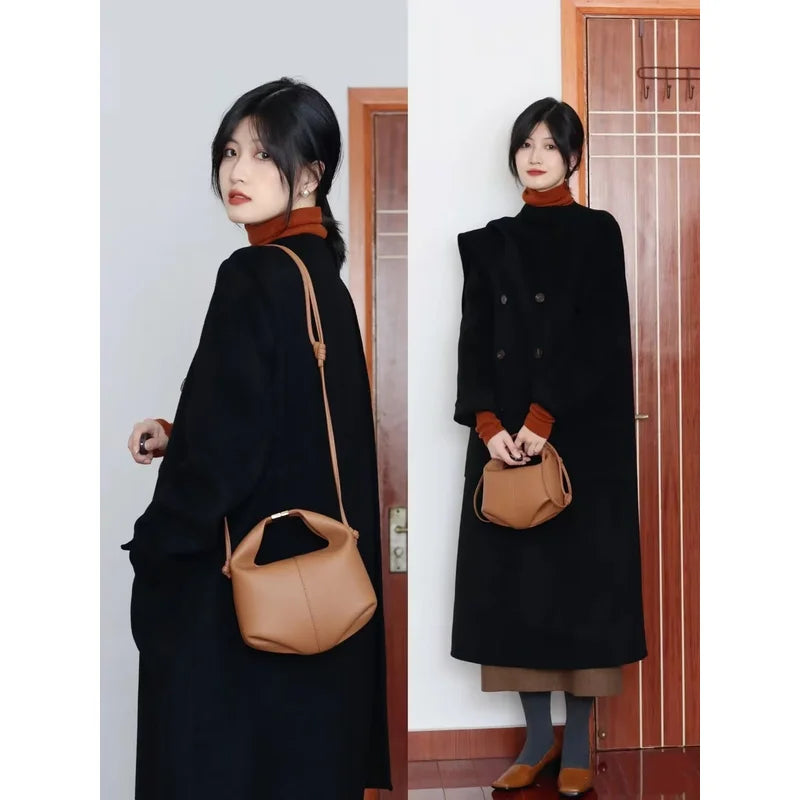 Sac Déjeuner Portable Femme 2025 Texture Haut de Gamme Sac à Main Niche Bandoulière Bento Sac en Bandoulière Traversante Sac Trajet Quotidien Femme.