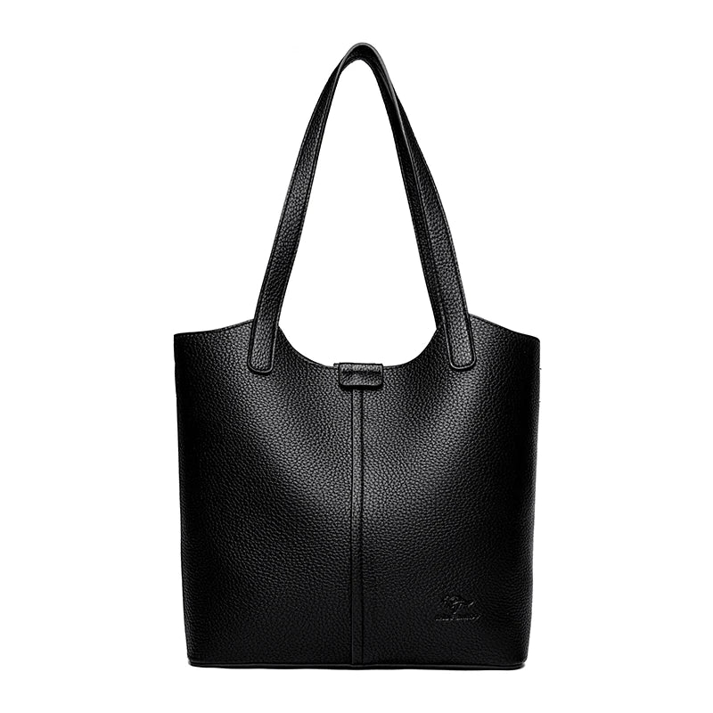 Sac à main en cuir PU pour femmes, grand tote carré, bandoulière polyvalente et mode.