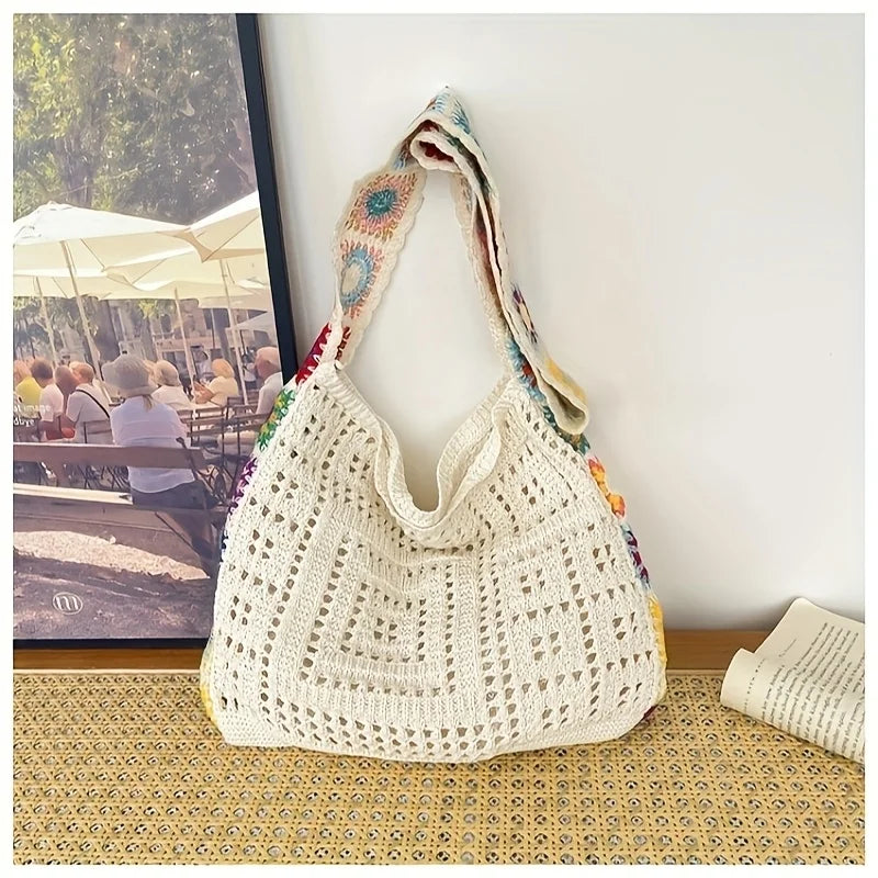 Sac bandoulière bohème en effet crochet, ultra tendance. Parfait pour un look festival ou casual. Livraison rapide AliExpress.