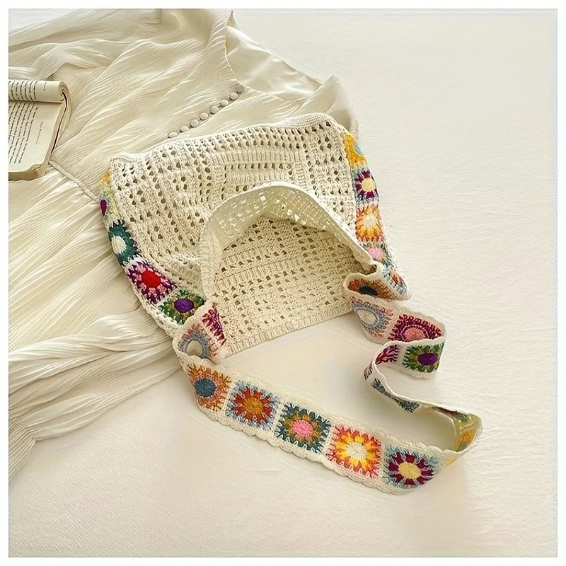 Sac bandoulière bohème en effet crochet, ultra tendance. Parfait pour un look festival ou casual. Livraison rapide AliExpress.